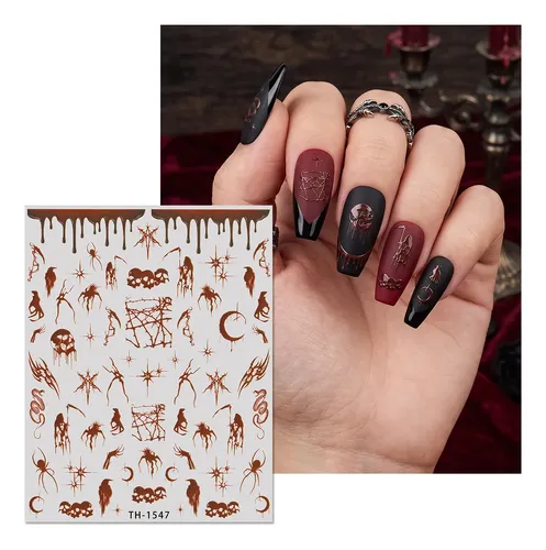 Prima Stickers For Uñas Góticos Y2k Araña Murciélago 3pcs