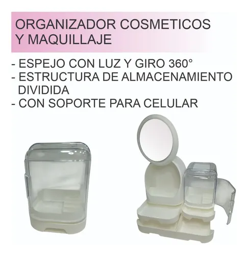 Organizador Para Cosmeticos Y Maquillaje Con Espejo Cajones