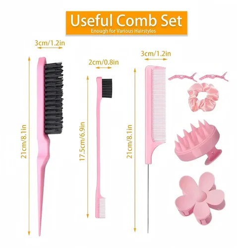 Kit Para Rizos 11piezas Cepillo Para Cabello Rizado Y Peine