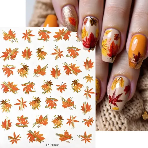 Juggssa Stickers De Arte Para Uñas De Otoño 6 Piezas Autoadh
