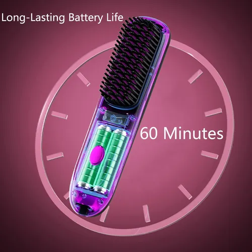 Plancha De Pelo Go Brush Pro: Peine Inalámbrico Con Base De