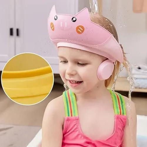 Visera Ajustable Para Baño Bebé Con Protección De Oídos