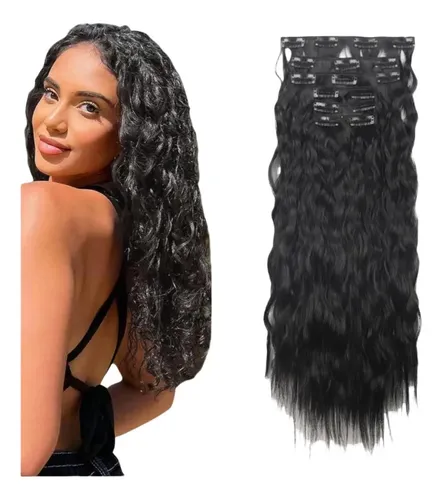 Cortina De Cabello Orgánico 6 Piezas Con Movimiento Ondas