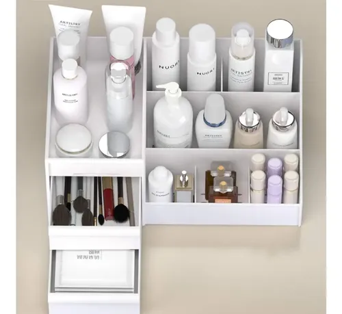 Organizador de Maquillaje y Cosméticos con 2 Cajones para Escritorio