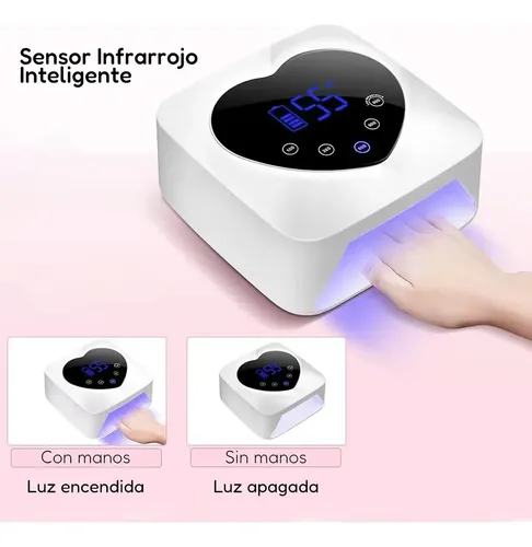 Cabina Uñas Lámpara Uv Led 72w City Girl Corazón Manicura Rosa