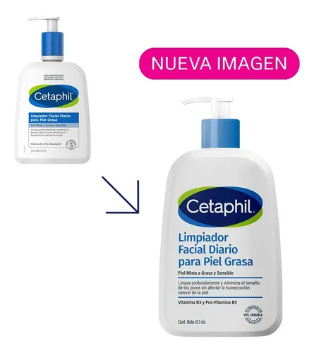 Gel Limpiador Facial Espumoso Cetaphil Para Piel Sensible, Mixta A Grasa X 473 Ml
