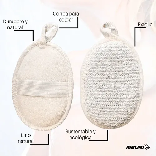 Manopla Lino Exfoliante Corporal Esponja Baño Cuerpo Masajes