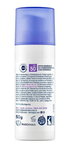 Dermaglós Protector Solar Fps 50 Crema Facial Con Color 50g