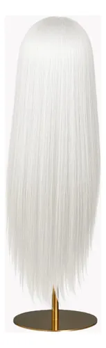 Peluca Lace Front Adiolacba Premium Símil Natural 70 Cm Tamaño De La Base Regulable Tono Blanco