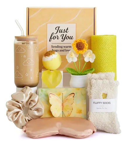 Caja De Cuidado Para Mujeres Con Regalo De Spa Amarillo