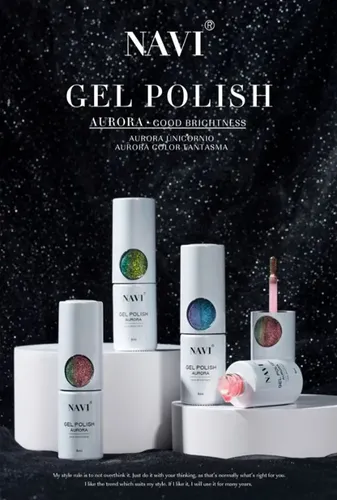 Esmalte Gel Efecto Aurora Duocromo Navi 8ml Uv Led