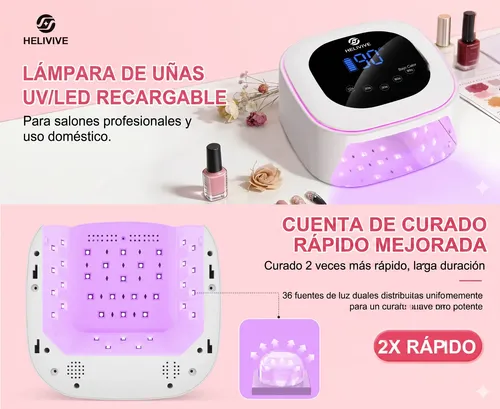Cabina Uv Led Inalámbrica 80w Recargable Uñas Gel Manicura