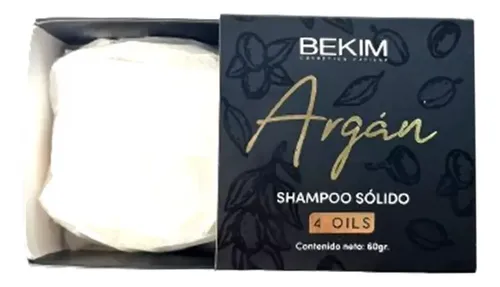 Shampoo Solido Argan 4 Oils Bekim Nutricion Reparador 60g X3