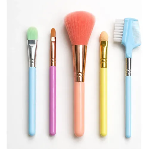 Set X5 Brochas Y Pinceles Para Maquillaje Sintetico Make Up