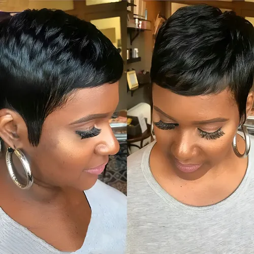 Pelucas Cortas De Pelo Negro Para Mujer, Pelucas Para Cortar