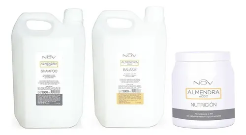 Kit Nov Acido Almendras Shampoo Y Enjuague X 3900ml + Baño