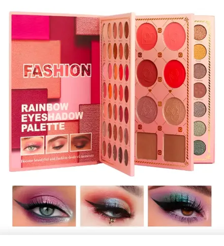Mega Paleta Libro Maquillaje Profesional Sombras Labiales