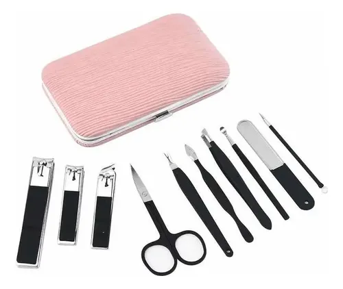 Set 10 Piezas Manicura Pedicura Estuche Alicate