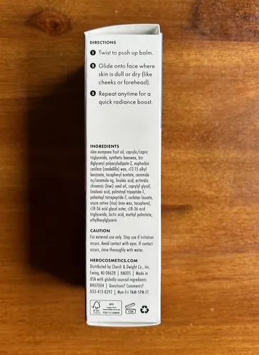 Barra Facial Hero Cosmetics Glow Balm Piel Radiante 12ml