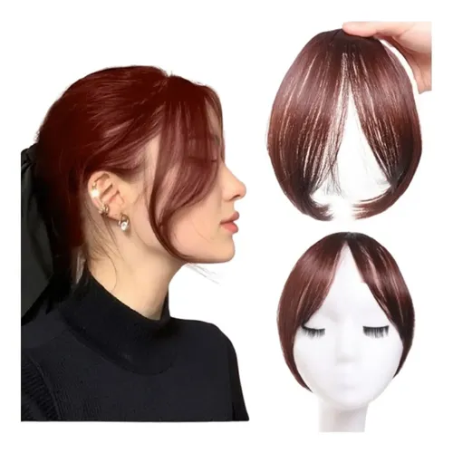 Clip Para Flequillo Con Sienes Postizos Para Cabello De 8in Brown