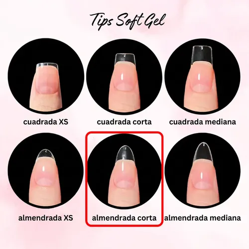 500 Uñas Soft Gel Almendra Corta Mate Cómodo Uso Diario