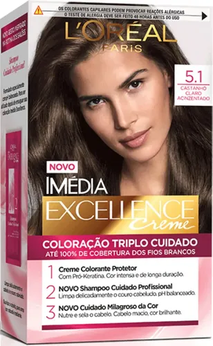 Tinte L’oréal Paris Imedia Excellence tono 5.1 castaño claro ceniza