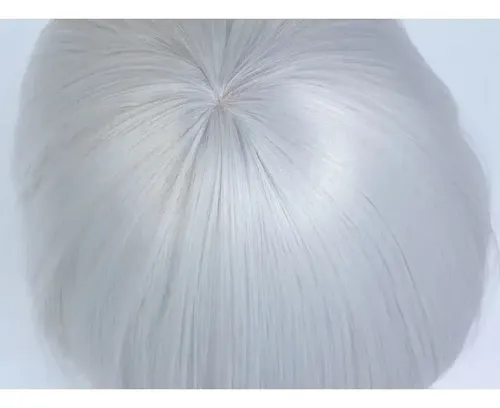 Peluca Recta Cosplay Plateada Blanca Para Mujer