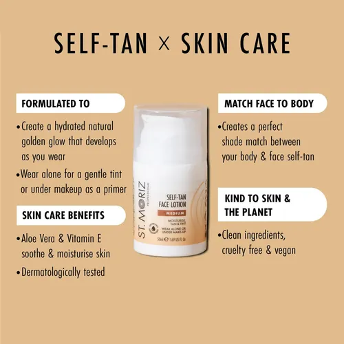 Loción Autobronceadora Facial St. Moriz Medium 50ml Vegana