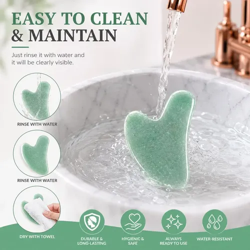 Gua Sha Jade Verde Masaje Facial Y Drenaje Linfático
