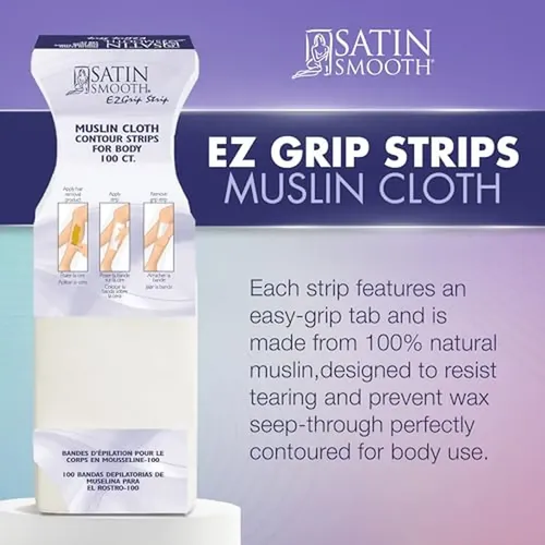 Tiras De Cera De Muselina Ez Grip Satinadas Para Uso Profesi
