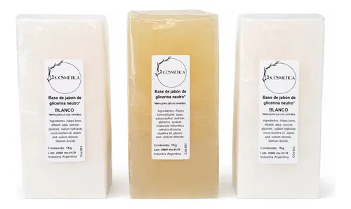 Base Jabón Glicerina 2 Blanco Y 1 Neutro 1kg C/u Ecosmetica