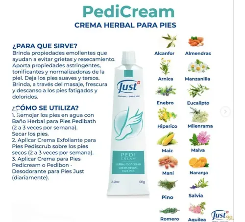 2 Cremas Herbal Para Pies Resecos Pedicream 25g C/u Just