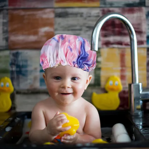 2 Unidades De Gorros De Ducha Ajustables Para Baño De Moda