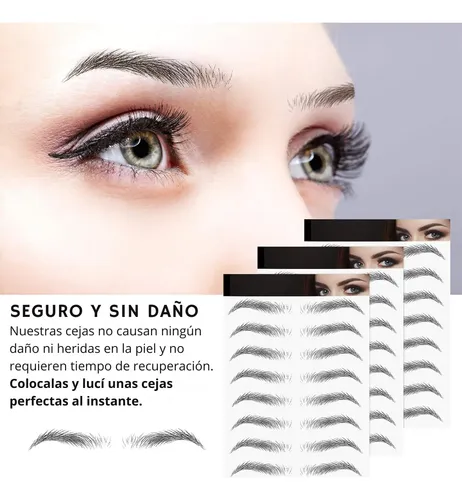 Cejas Postizas Marron Claro Realistas Impermeables Naturales
