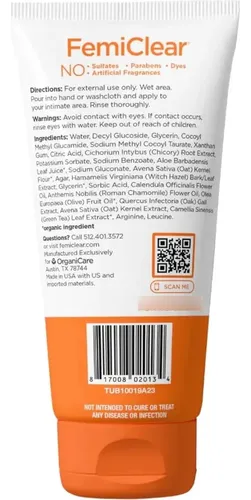 Lavado Femenino Calmante Femiclear 177 Ml