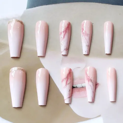 24 Uñas Postizas Decorativas Para Mujer