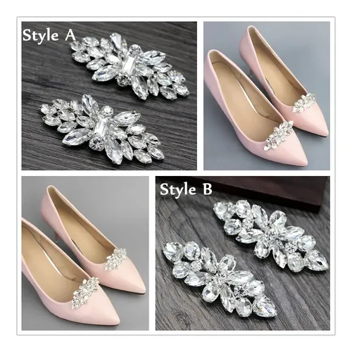 Zapato De Cristal De Moda, Hebilla, Clip De Plata