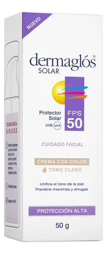 Dermaglos Protector Solar Con Color Fps 50 Tono Claro 50 Gr
