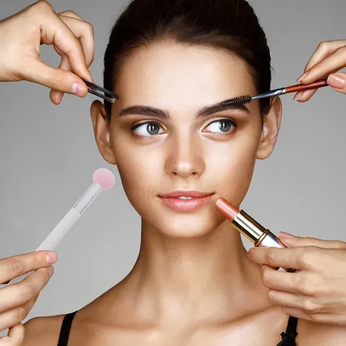 Aplicadores De Polvo Rosa Para Maquillaje 5 Piezas