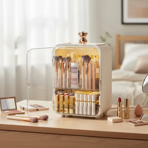 Organizador Para Maquillaje Porta Cosmeticos Con Luz Blanco