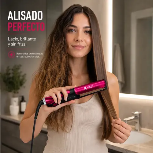 Planchita de Pelo Exxtra Tech con Tecnología Iónica, Cerámica y Turmalina