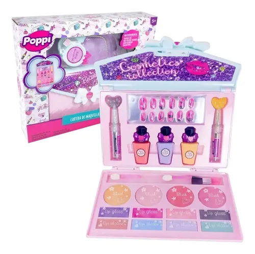 Cartera Maquillaje Infantil Poppi Juguete Esmaltes Set 40 Piezas