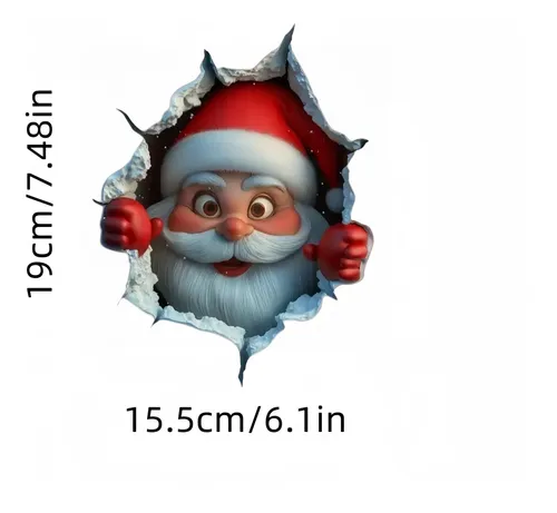 Adhesivo 3d Papá Noel Para Coche Y Hogar