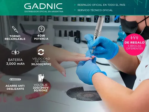 Kit Para Uñas Torno Recargable +cabina Para Uñas Profesional Nude