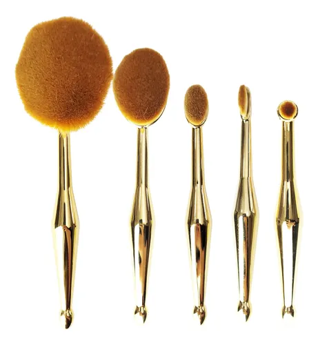 Set X 5 Brochas Profesionales Excelente Calidad, Cromadas