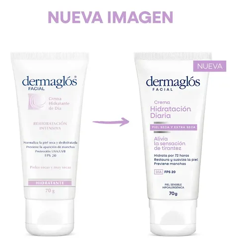 Dermaglos Crema Rehidratacion Intensiva Día Con Fps20 70g Tipo de piel Seca