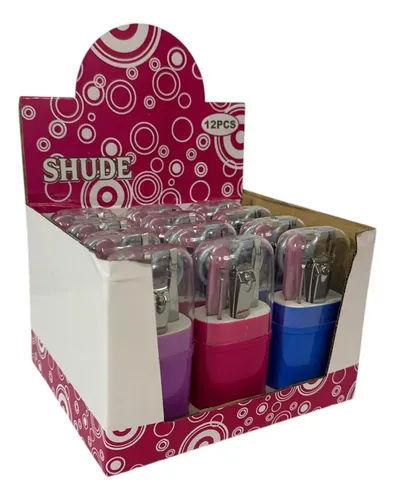 Caja Exhibidora Con 12 Kits Manicura Portátil Set 5 Piezas