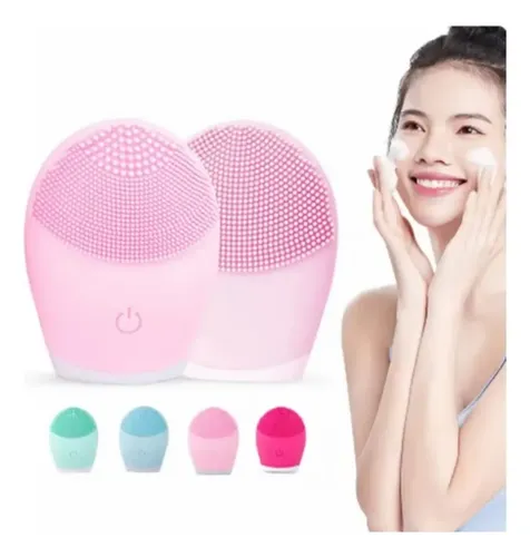 Mini Masajeador Facial Eléctrico De Silicona Rosa