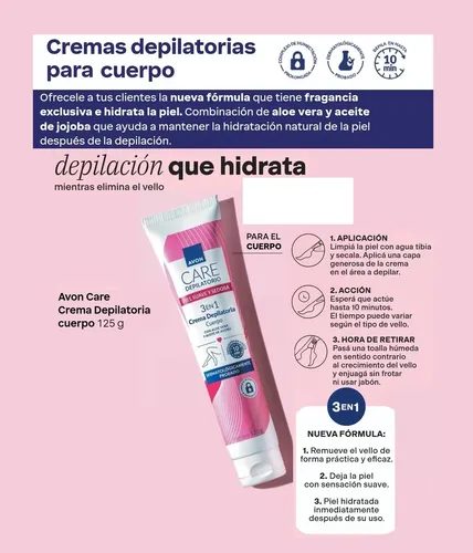 Crema Depilatoria Corporal 3 En 1 De 125g Care Avon