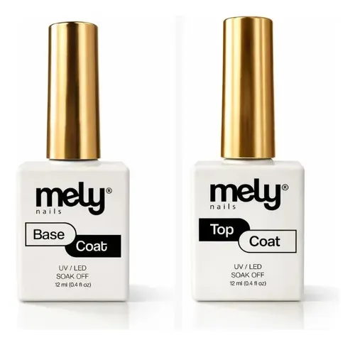 Base Y Top Coat Manicuria Semipermanente Uv/led 12ml Mely Color Transparente